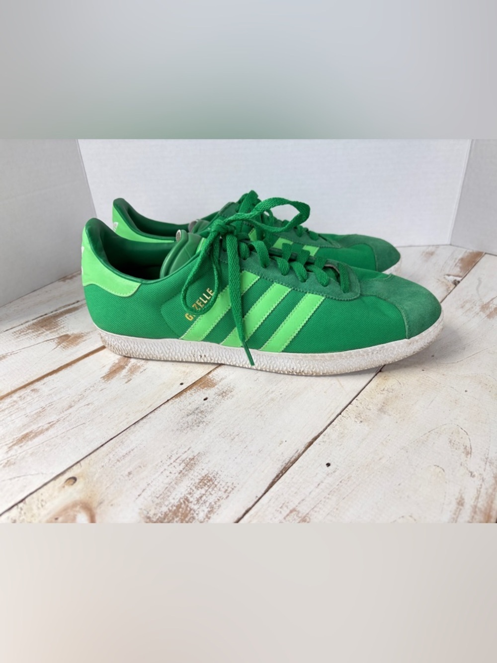 ADIDAS Gazelle 2 low top sneakers fairway green zest retro shoes soccer sz 11 - Picture 2 of 16